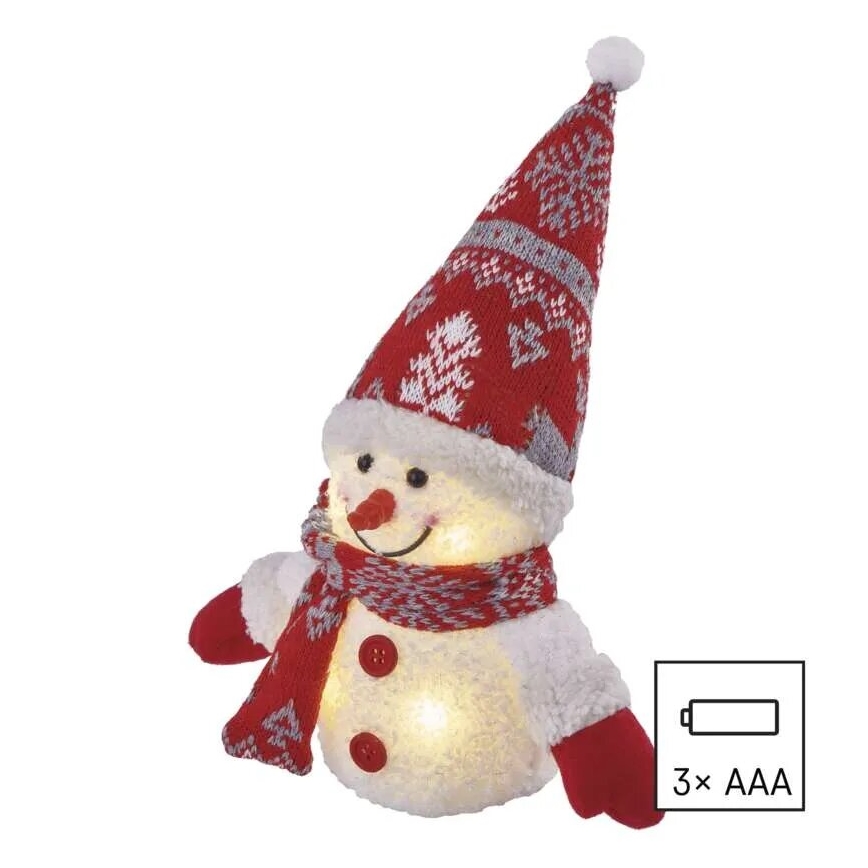 LED Weihnachtsdekoration 4xLED/3xAAA Schneemann
