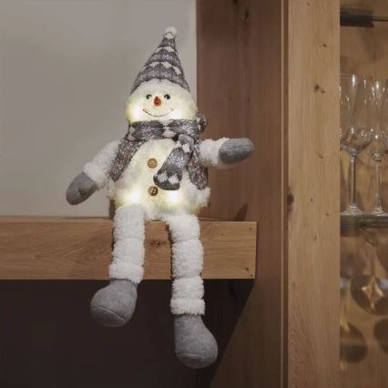 LED Weihnachtsdekoration 6xLED/3xAA Schneemann