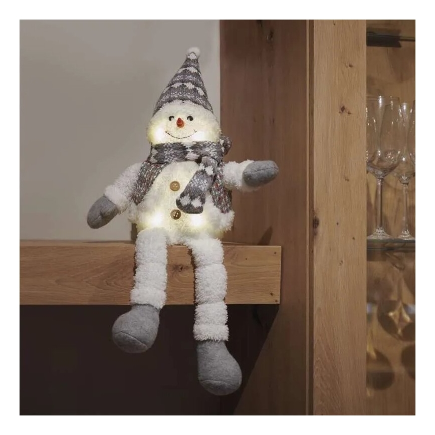 LED Weihnachtsdekoration 6xLED/3xAA Schneemann