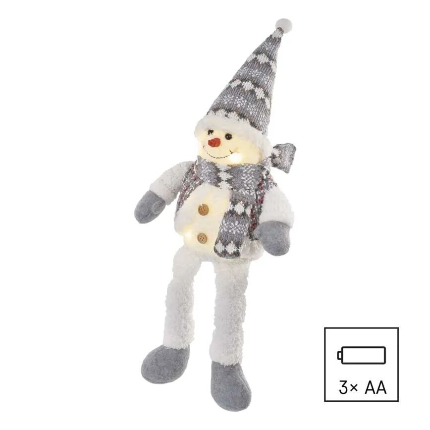 LED Weihnachtsdekoration 6xLED/3xAA Schneemann