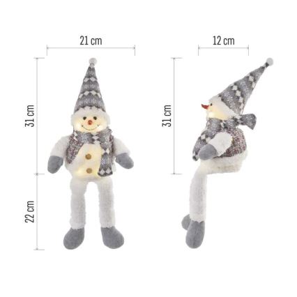 LED Weihnachtsdekoration 6xLED/3xAA Schneemann