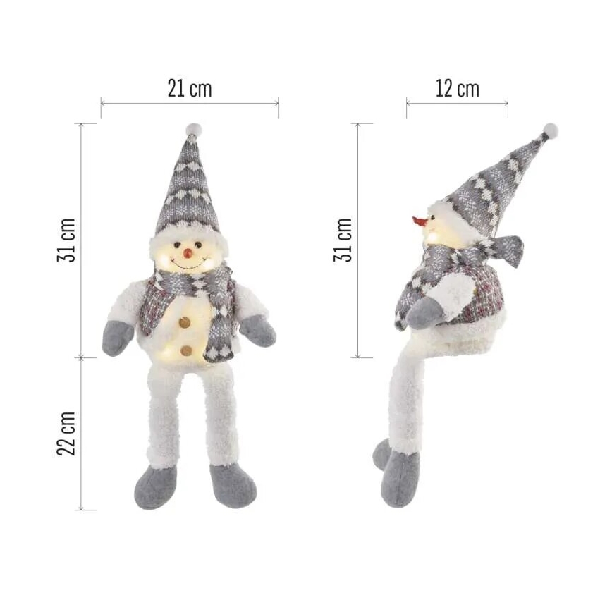 LED Weihnachtsdekoration 6xLED/3xAA Schneemann