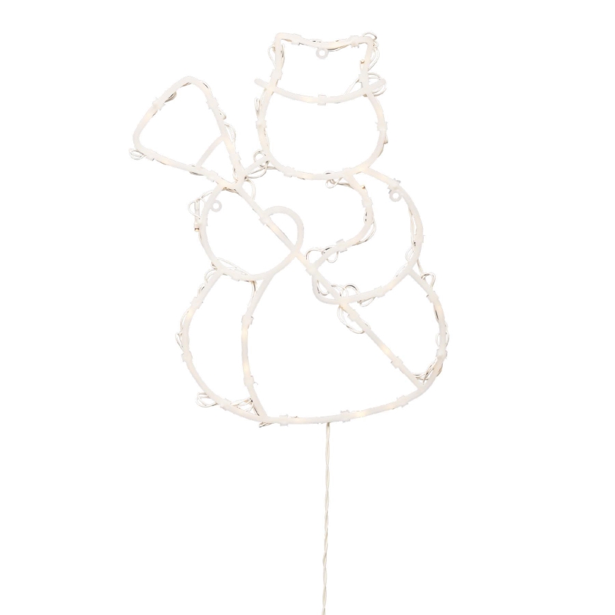 LED-Weihnachtsdekoration für Fenster, 35 LEDs / 230 V, IP44, Schneemann, warmweiß