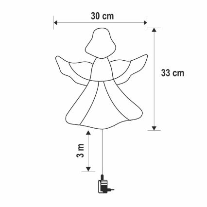 LED Weihnachtsdekoration für Fenster 35xLED/230V IP44 Engel warmweiß
