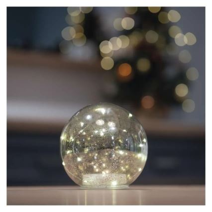LED-Weihnachtsdekoration Kugel Ø 15 cm, 20× LED, 3× AA-Batterien
