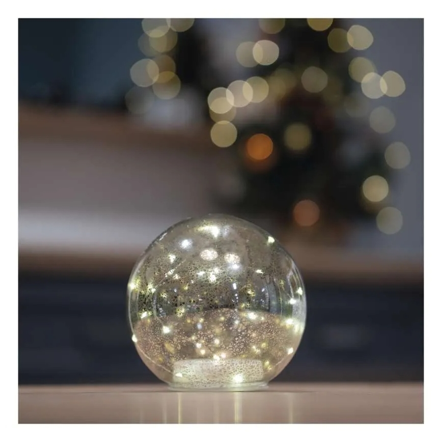 LED-Weihnachtsdekoration Kugel Ø 15 cm, 20× LED, 3× AA-Batterien