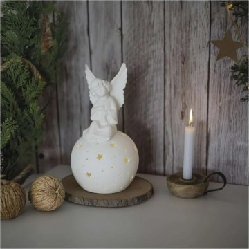 LED-Weihnachtsdekoration LED/0,4W/2xAA Keramischer Engel