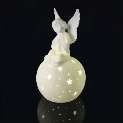 LED-Weihnachtsdekoration LED/0,4W/2xAA Keramischer Engel