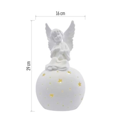 LED-Weihnachtsdekoration LED/0,4W/2xAA Keramischer Engel