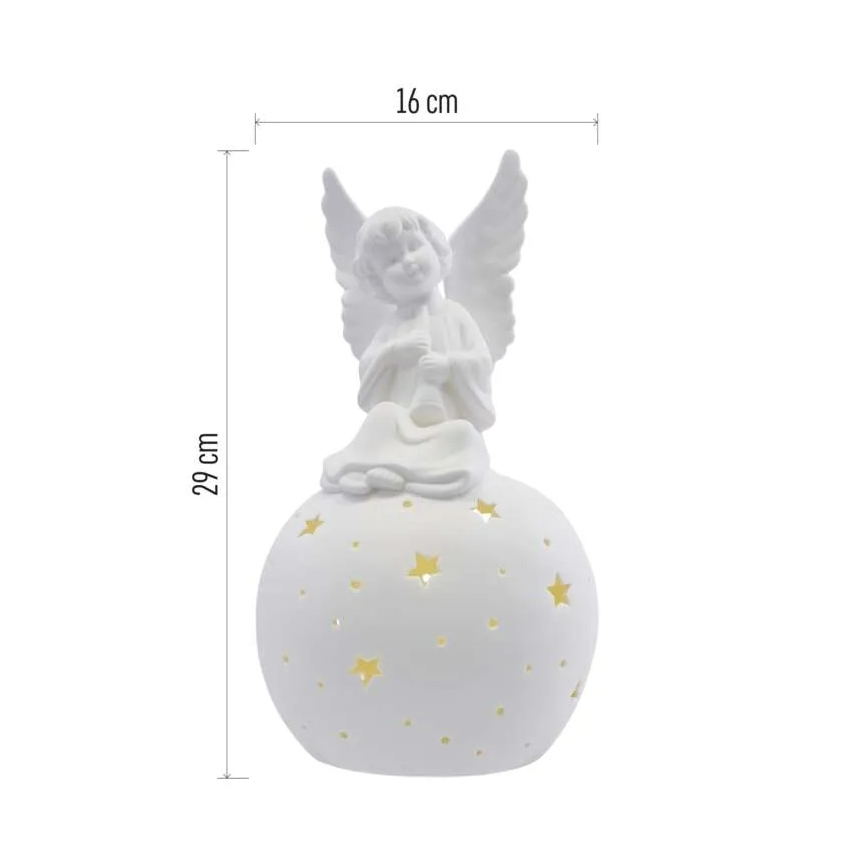 LED-Weihnachtsdekoration LED/0,4W/2xAA Keramischer Engel