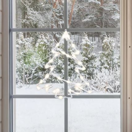 LED Außen-Weihnachtsdekoration für Fenster 35xLED/230V IP44 warmweiß/Tannenbaum