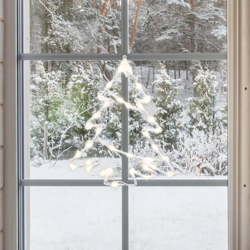 LED Außen-Weihnachtsdekoration für Fenster 35xLED/230V IP44 warmweiß/Tannenbaum
