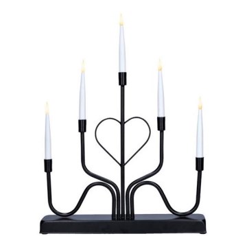 LED Weihnachtskerzenhalter 5xLED/2xAA warmweiß