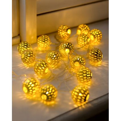 LED Weihnachtskette 2,5 m 20xLED/3xAA 2700K