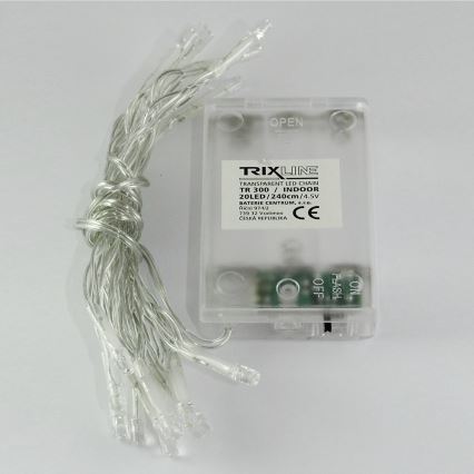 LED Weihnachtskette 20xLED/2 Funktionen 2,4m kaltweiß