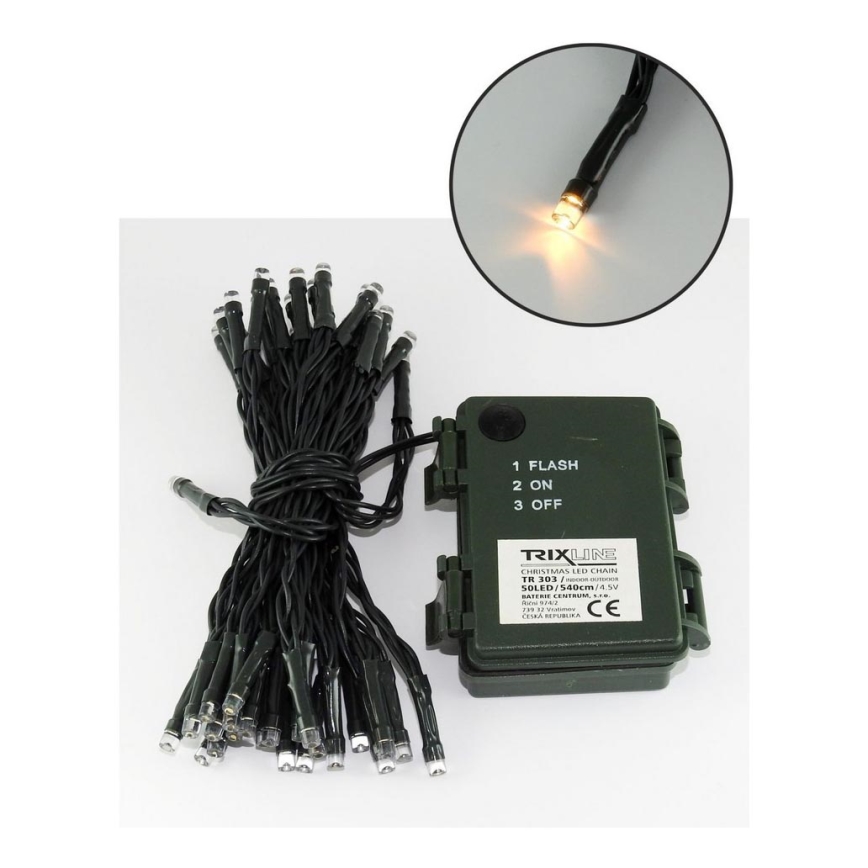 LED Weihnachtskette für Außen 10,8 m 100xLED/3xAA 2700 K