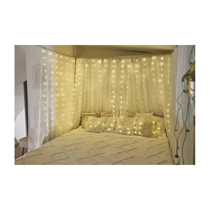 LED Weihnachtskette für Außen 180xLED/8 funkcí 6,7 m IP44 warmweiß