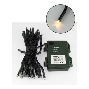 LED Weihnachtskette für Außen 5,4 m 50xLED/3xAA 2700 K