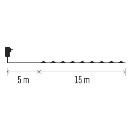 LED-Weihnachtskette für den Außenbereich 150xLED/20m IP44 warmweiß
