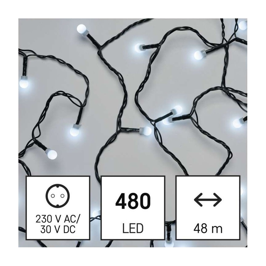 LED-Weihnachtskette für den Außenbereich 480xLED/53m IP44 kaltweiß