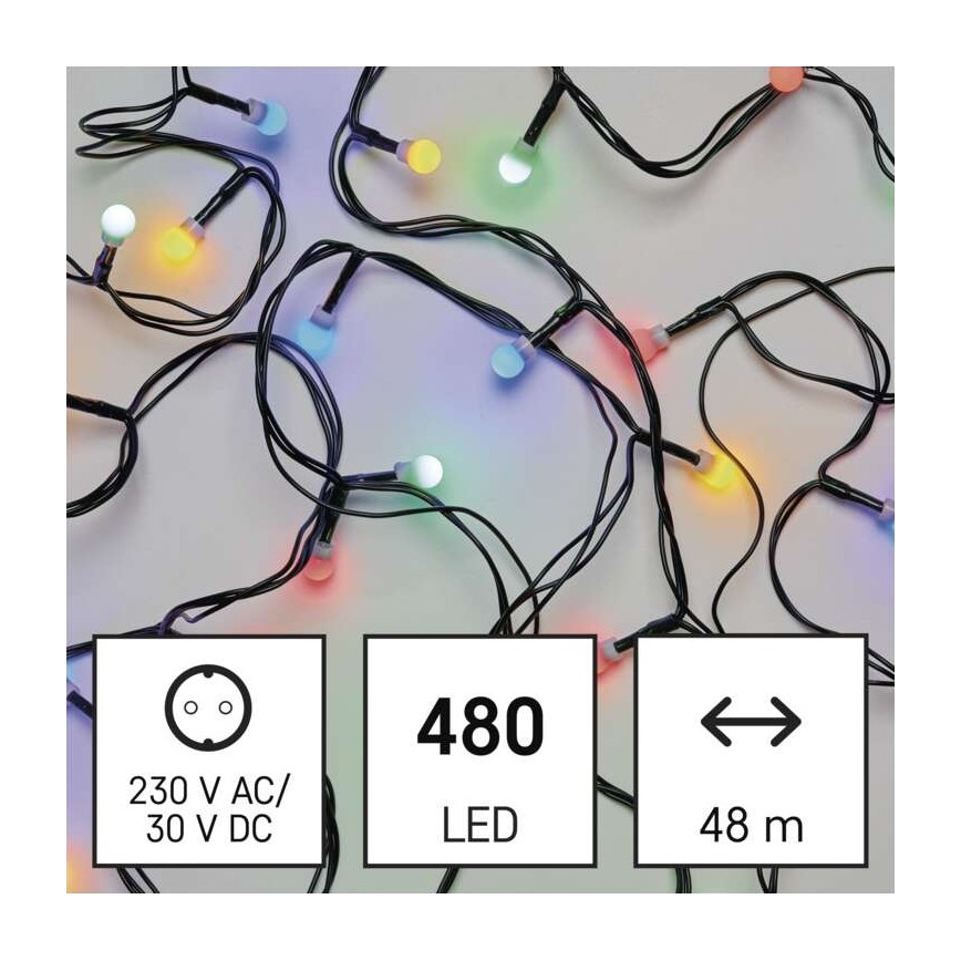 LED Weihnachtskette für den Außenbereich 480xLED/53m IP44 multicolor