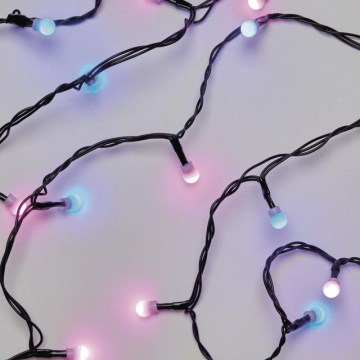 LED-Weihnachtskette für draußen TIMER 40xLED 9m IP44 blau/rosa