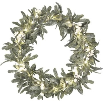LED-Weihnachtskranz, 25 LEDs, 3×AA, Ø 35 cm