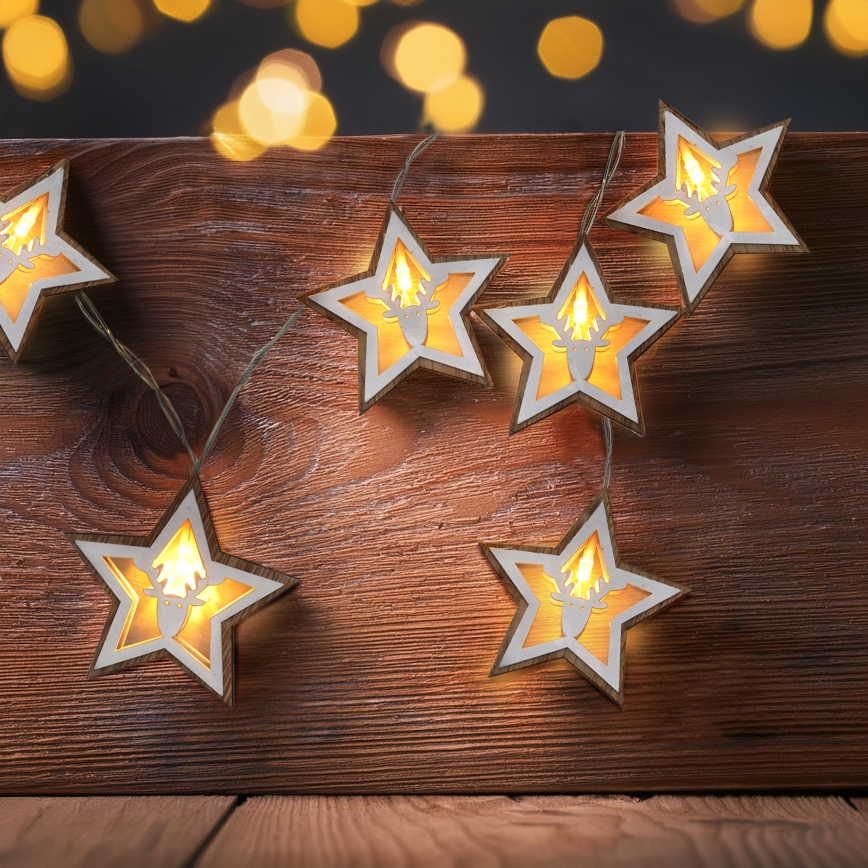 LED-Weihnachtslichterkette 10xLED/2xAA 1,8m warmweiβ