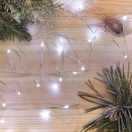 LED-Weihnachtslichterkette 20xLED/2xAA 2,4m kaltweiß