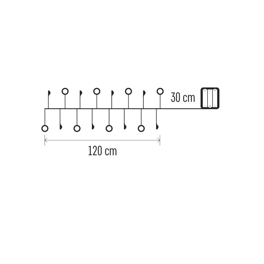 LED-Weihnachtslichterkette 40xLED/3xAA 1,5 m warmweiß