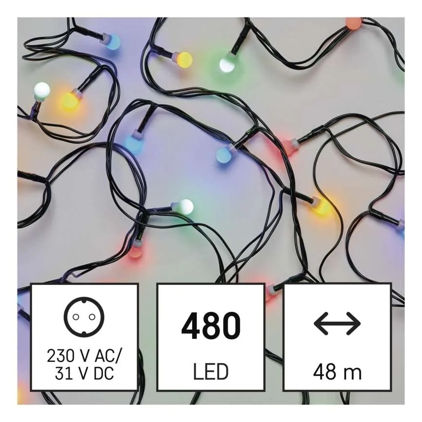 LED-Weihnachtslichterkette 480 LEDs/8 Funktionen 53 m IP44 mehrfarbig