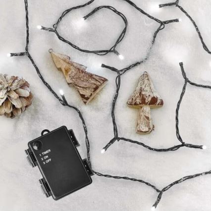 LED-Weihnachtslichterkette für den Außenbereich 40xLED/3xAA 3,3m IP44 kaltweiß