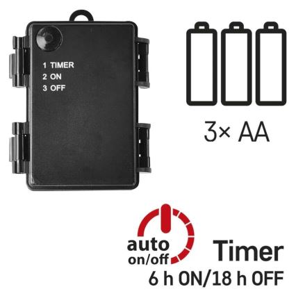 LED-Weihnachtslichterkette für den Außenbereich 40xLED/3xAA 3,3m IP44 kaltweiß