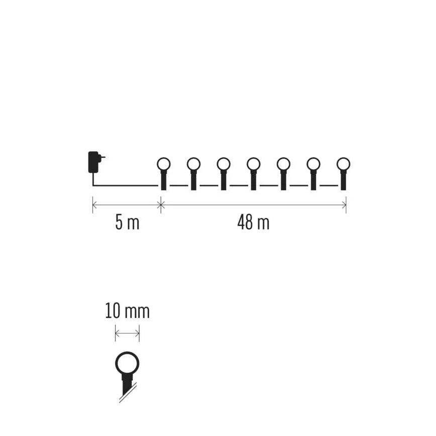 LED-Weihnachtsvorhang 60xLED/1,35W 635x50 cm kaltweiß