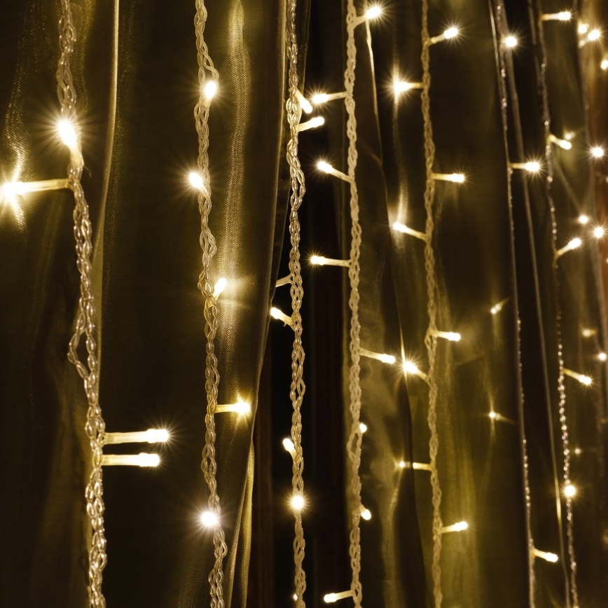 LED Weihnachtsvorhang ESTELLA 47xLED/8 Funktionen 3,5 m warmweiß