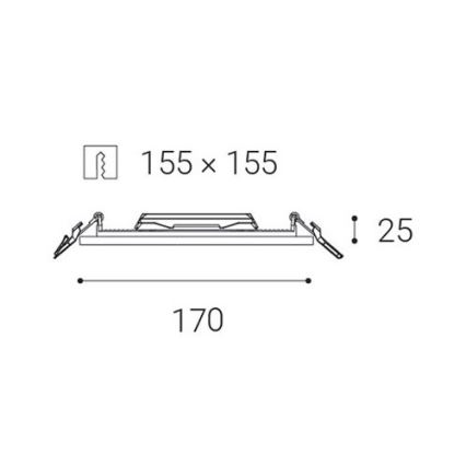 LED2 - LED Badezimmer-Einbauleuchte SLIM LED/15W/230V IP43 CRI 90