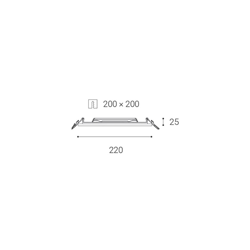 LED2 - LED Badezimmer-Einbauleuchte SLIM LED/20W/230V IP43 CRI 90
