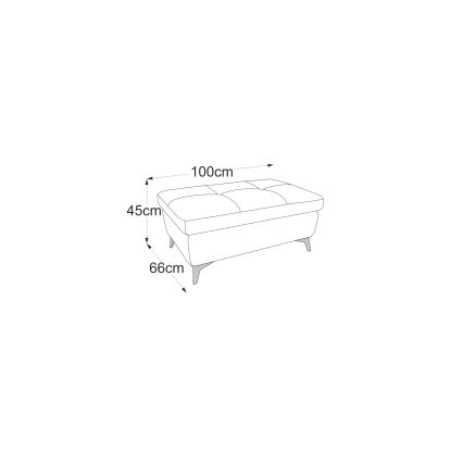 Lederhocker SALERNO II 66x100 cm schwarz