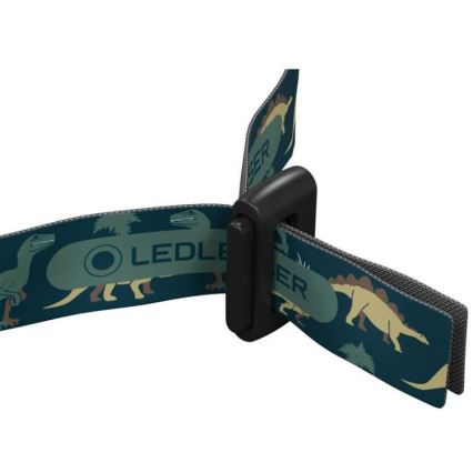Ledlenser KIDLED4R DINO - dimmbare, wiederaufladbare LED-Kinderstirnlampe, 40 lm, 280 mAh, IPX4, 18 h, grün
