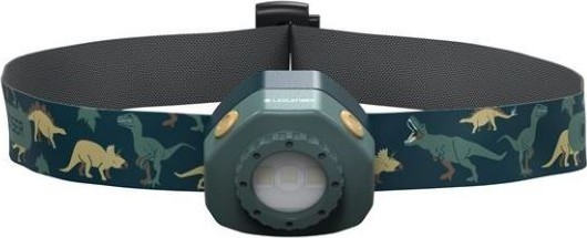 Ledlenser KIDLED4R DINO - dimmbare, wiederaufladbare LED-Kinderstirnlampe, 40 lm, 280 mAh, IPX4, 18 h, grün