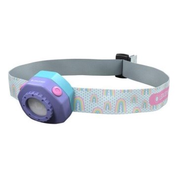 Ledlenser KIDLED4R RAINBOW - LED dimmbare wiederaufladbare Kinder-Stirnlampe LED IPX4 40lm 18 h lila