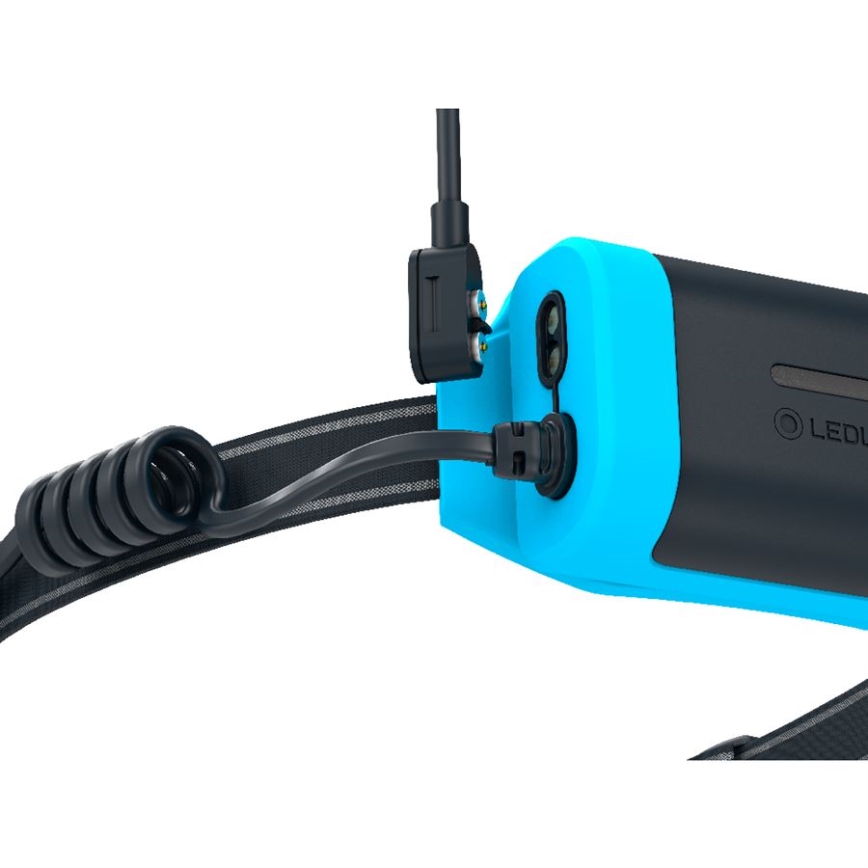 Ledlenser NEO9R - dimmbare, wiederaufladbare LED-Stirnlampe, 5000 mAh, IP54, 1200 lm, 120 h, schwarz/blau