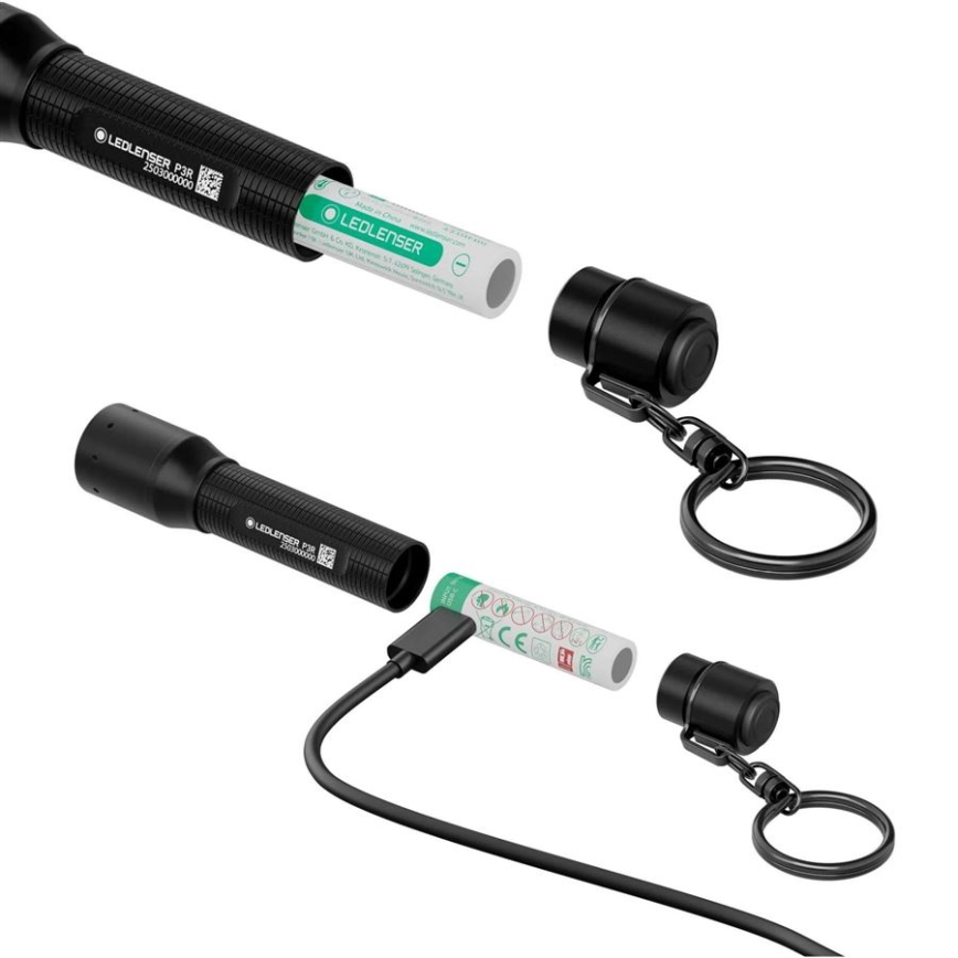Ledlenser P3R - dimmbare, wiederaufladbare LED-Taschenlampe LED/1xAAA/300 mAh IP54 130 lm 8 h schwarz