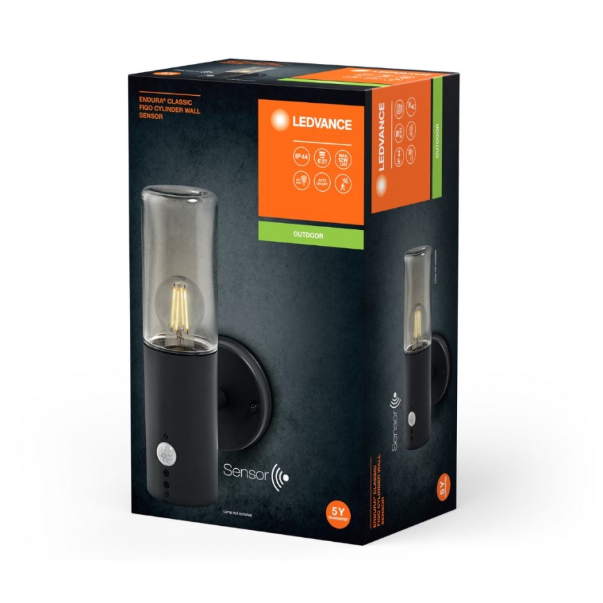 Ledvance - Außenwandleuchte mit Sensor FIGO CYLINDER 1xE27/20W/230V