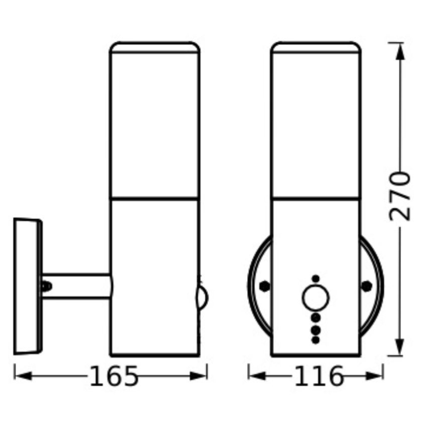 Ledvance - Außenwandleuchte mit Sensor FIGO CYLINDER 1xE27/20W/230V