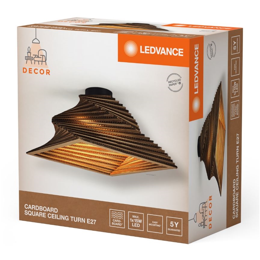 Ledvance - Deckenleuchte DECOR CARDBOARD 1xE27/15W/230V 40x40 cm