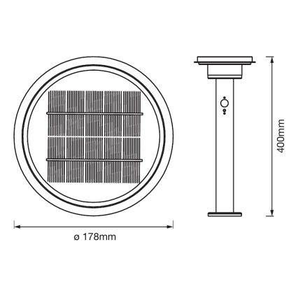 Ledvance - Dimmbare LED-Solarleuchte mit Sensor CIRCLE LED/6W/3,2V 2200 mAh IP44