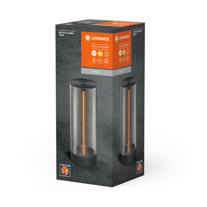 Ledvance - Dimmbare LED-Tischleuchte mit Touch-Funktion DECOR FILAMENT LED/1,2W/5V 1000 mAh