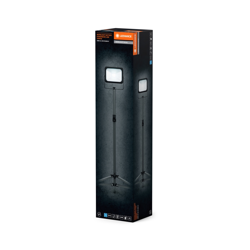 Ledvance - Dimmbarer LED-Strahler mit Halterung WORKLIGHT TRIPOD LED/20W/3,7V 1500 mAh IP54
