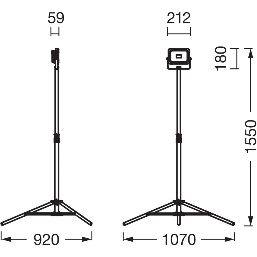 Ledvance - Dimmbarer LED-Strahler mit Halterung WORKLIGHT TRIPOD LED/20W/3,7V 1500 mAh IP54
